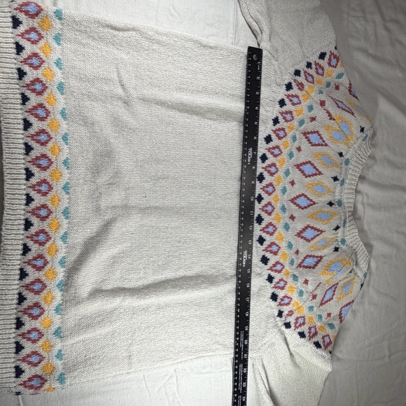 Women’s Fair Isle Sweater Casual Loose Warm Knitted Pullover Boatneck - Picture 4 of 9